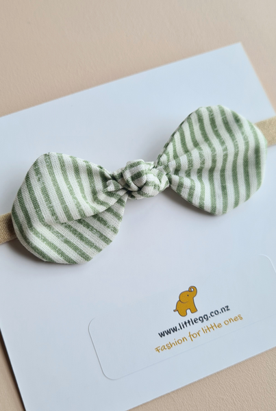 Green Stripes Cotton Headband