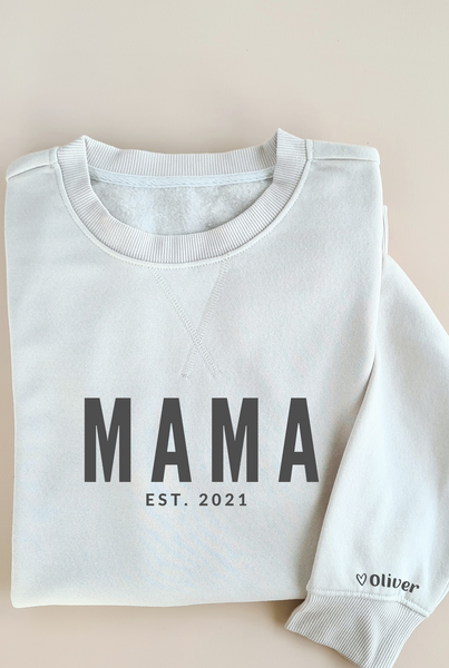 Personalised MAMA Sweatshirt - Custom Mum Gift, Mother's Day Gift -CREAM
