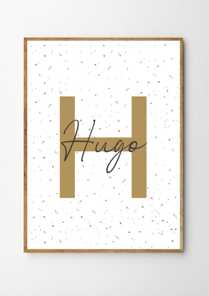 Personalised Spotty Monogram 2 - Mustard