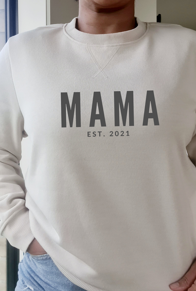 Personalised MAMA Sweatshirt - Custom Mum Gift, Mother's Day Gift -CREAM