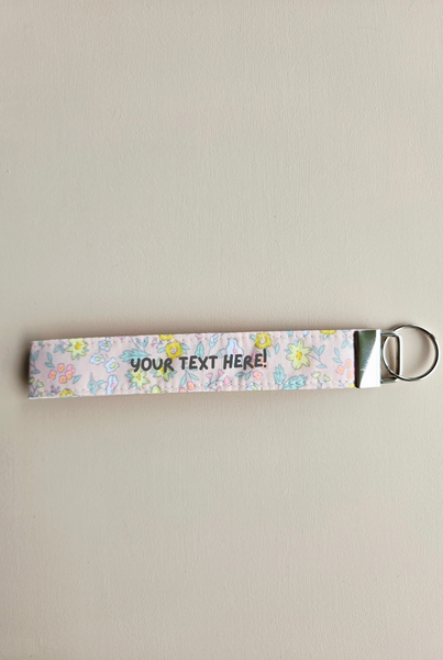 Personalised Wristlet Keychain - Soft Floral