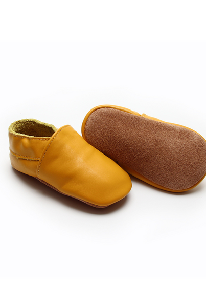 Soft Sole Leather Shoes -  Mustard