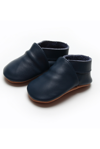 Soft Sole Leather Shoes - Dark Blue