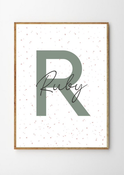 Personalised Spotty Monogram 2 - Sage