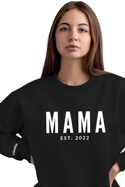 Personalised MAMA Sweatshirt - BLACK