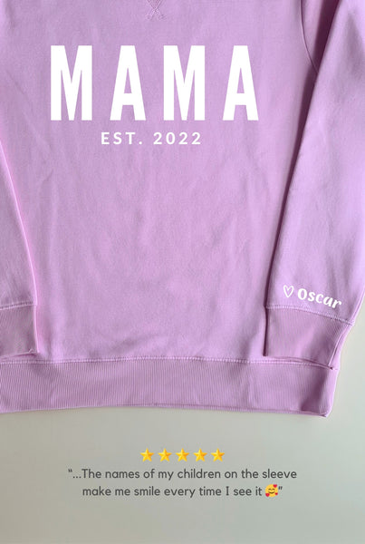 Personalised MAMA Sweatshirt - Custom Mum Gift, Mother's Day Gift - PINK