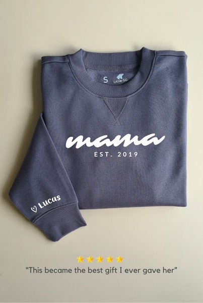 Personalised MAMA Sweatshirt - Custom Mum Gift, Mother's Day Gift - DARK GREY