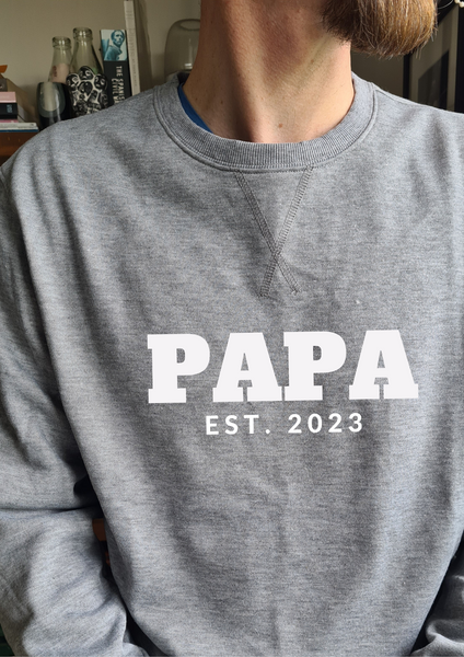 Personalised PAPA Sweatshirt - Grey