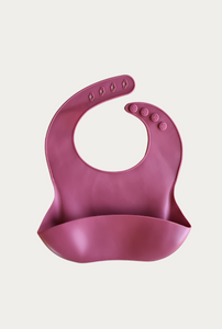 Silicone Baby Bib - Cherry Pink