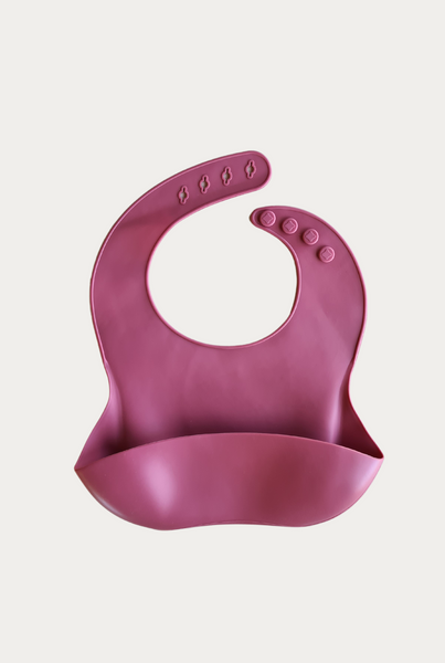 Silicone Baby Bib - Cherry Pink