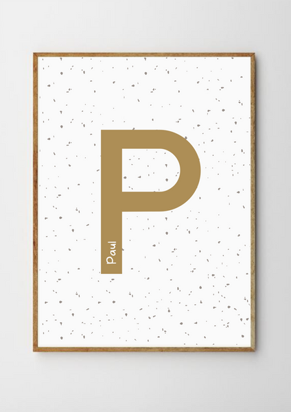 Personalised Spotty Monogram - Mustard