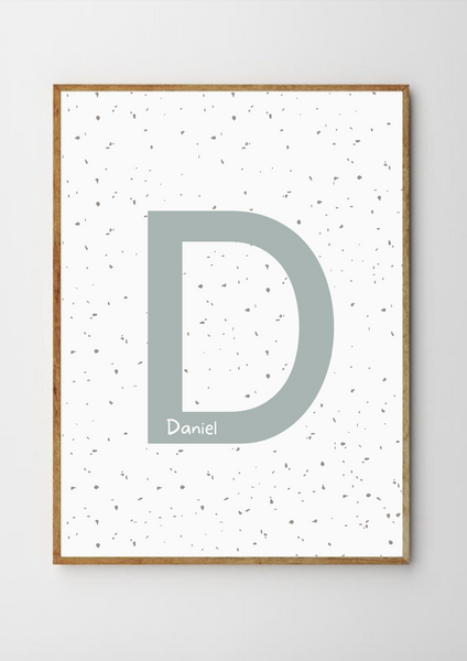 Personalised Spotty Monogram - Soft Grey