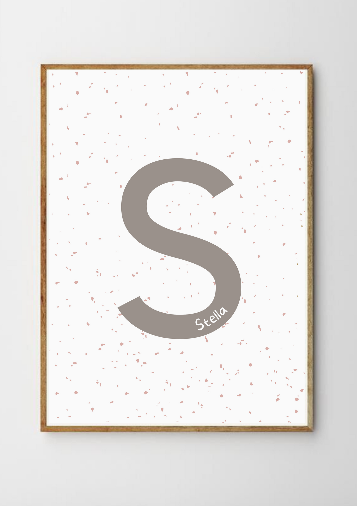 Personalised Spotty Monogram Print - Taupe