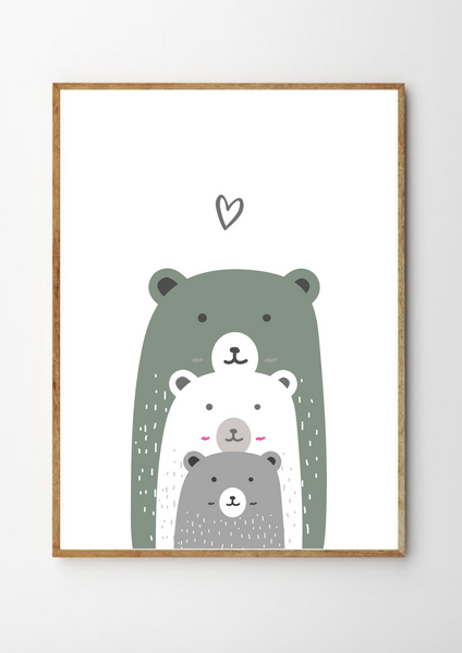 Bear Family - Nursery Printable Art