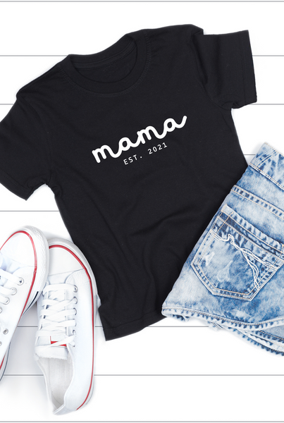 Personalised MAMA T-shirt - Black