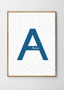 Personalised Spotty Monogram - Royal Blue