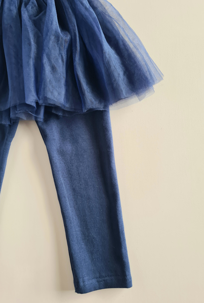 Tulle Skirt Leggings - Navy