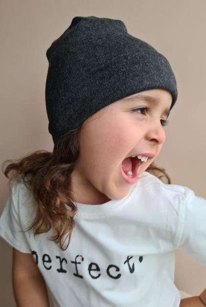 Cotton Beanie - Charcoal