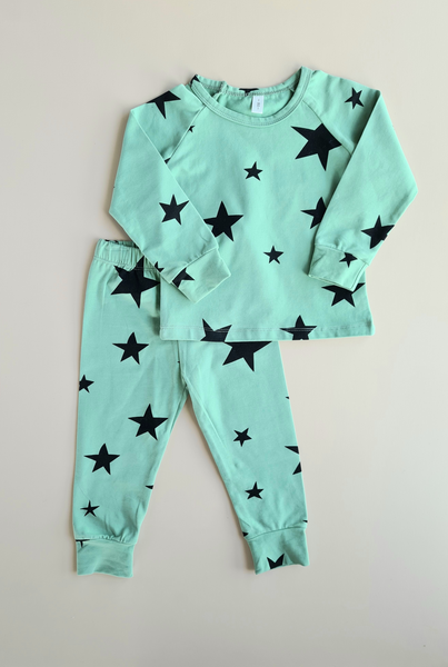 Cotton Pyjamas Set - Minty Stars