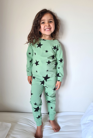 Cotton Pyjamas Set - Minty Stars