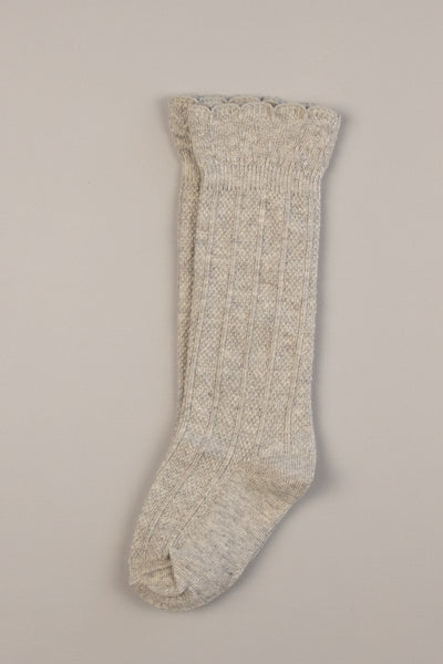 Scalloped Socks -  Soft grey