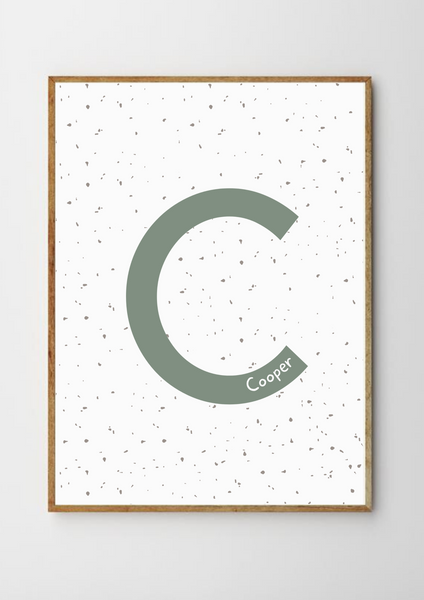 Personalised Spotty Monogram - Sage