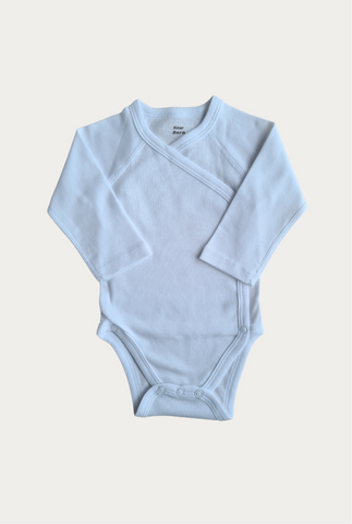 Cotton Wrap Bodysuit - Snow